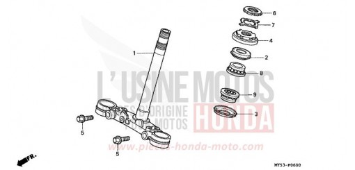 TIGE DE DIRECTION CB500R de 1994